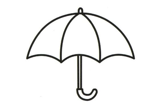 简单漂亮的雨伞简笔画步骤