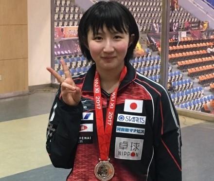 日本队另外一名选手早田希娜排在第五位.