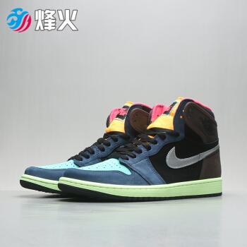 烽火 air jordan 1 aj1 乔1 生物黑客 彩色拼接 高帮 篮球鞋 555088