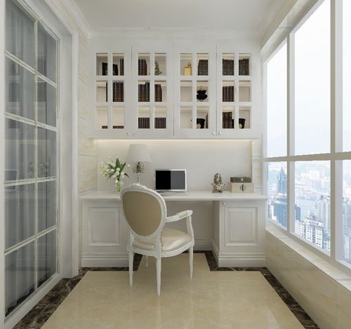 阳台上设计放了书桌,利用每一寸空间.