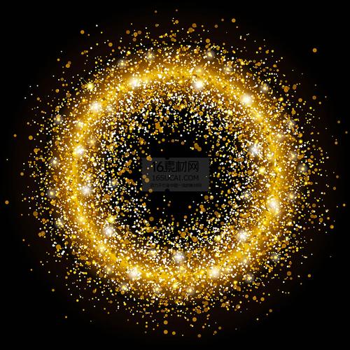 金色闪耀圆形亮片光圈背景矢量素材