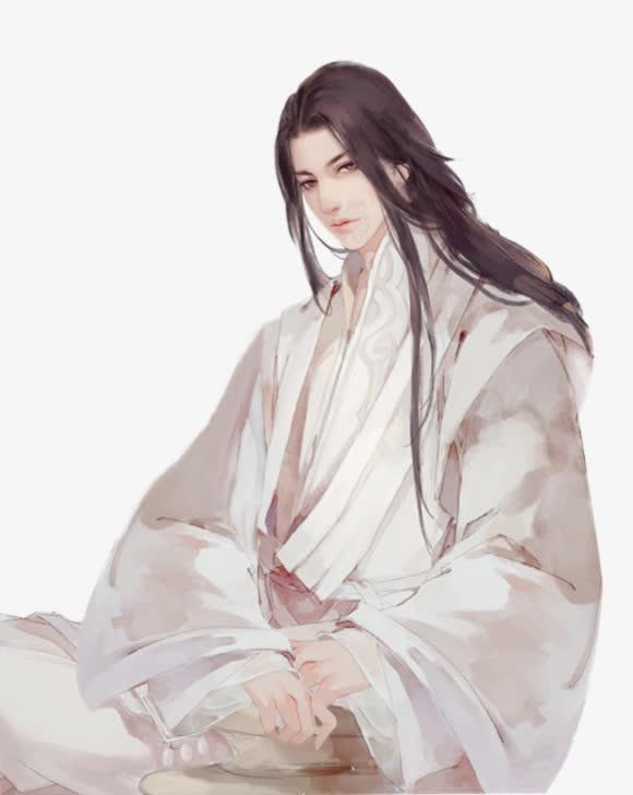 彩绘立绘白色衣服古装男子