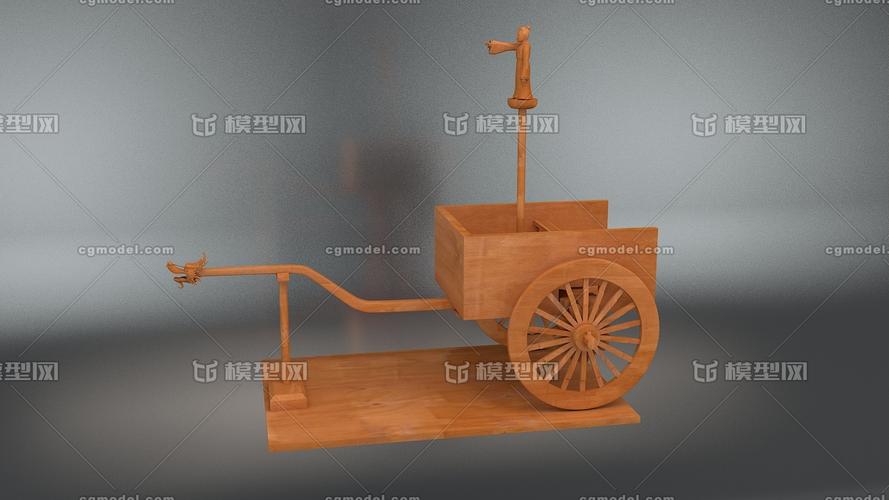 古代指南车三维模型,司南车【有内部结构】 古代机械 文物古董