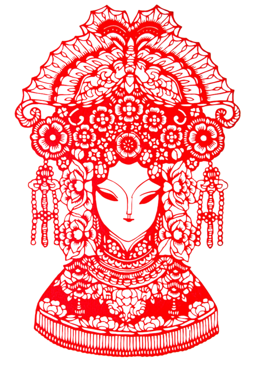 花旦剪纸png