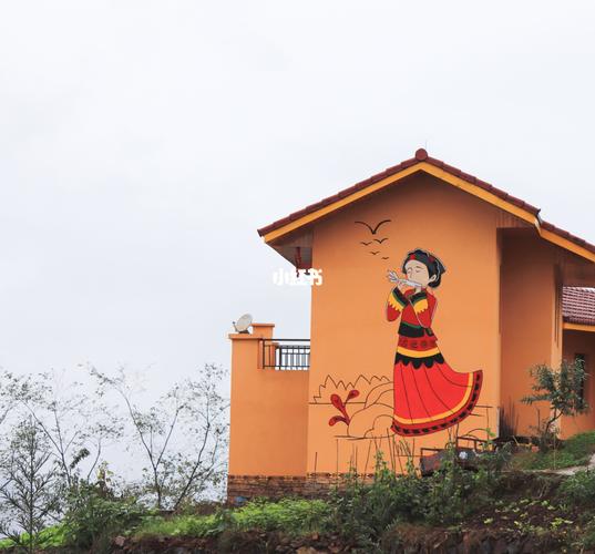 一组彝族新寨墙绘!_摄影_风景_文化_绘画