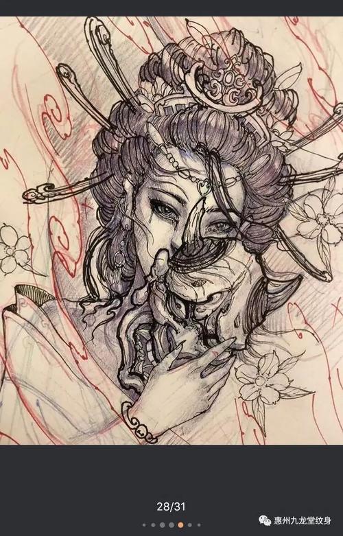 纹身素材(1期)——艺伎手稿更新