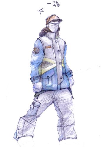 滑雪服手绘