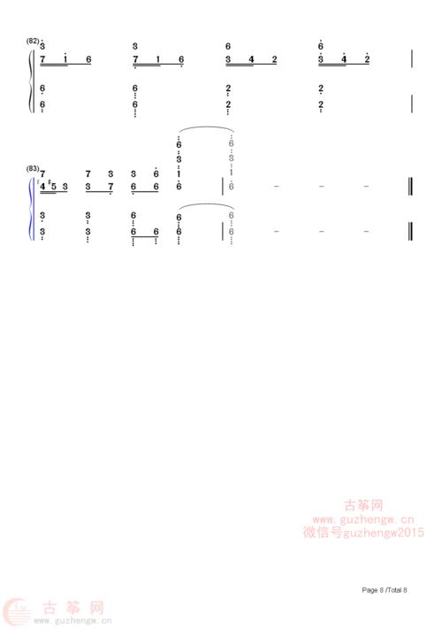 克罗地亚狂想曲简谱流行古筝曲谱