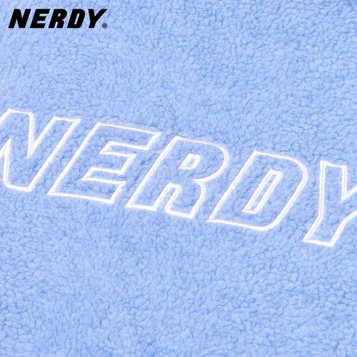 nerdy明星同款21秋冬撞色拼接刺绣羊羔绒男女同款马甲