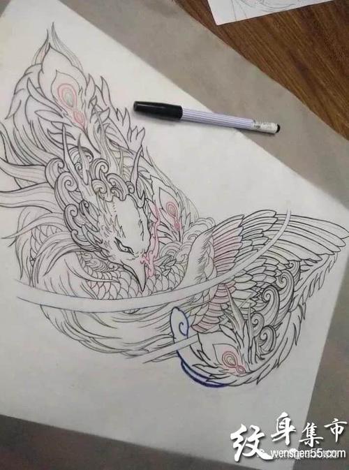 花胸纹身花胸纹身手稿花胸纹身手稿图案