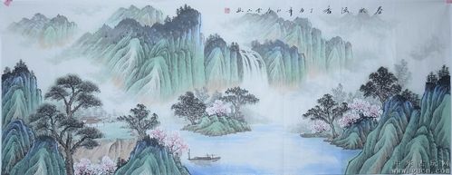 古意六尺青绿山水春水流香 - 中华古玩网 - 古董收