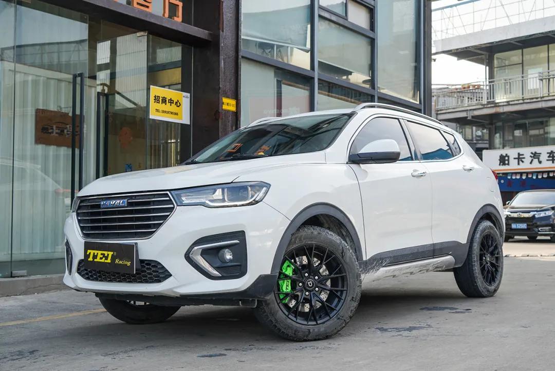 刹车升级案例哈弗h2s升级teiracingp40s四活塞卡钳改装刹车案例