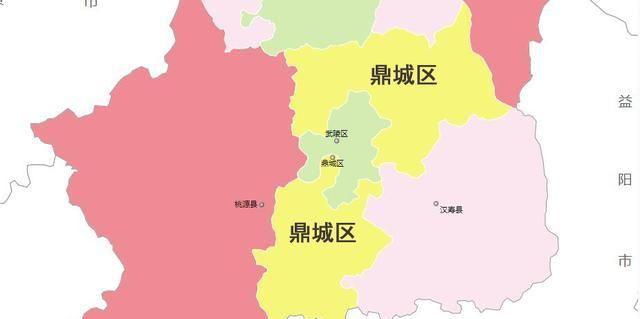 有趣的湖南常德市鼎城区:地图由两大块组成