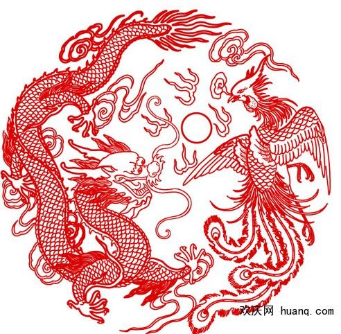 手工剪纸龙凤画图案大全