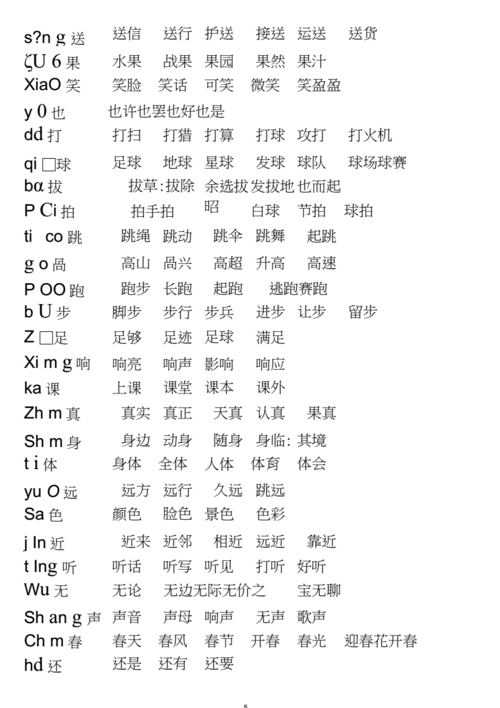 一年级语文上册所有生字及组词.docx 21页