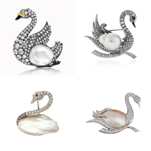 优美的古董巴洛克珍珠天鹅_珍珠_巴洛克_珠宝_素材_古董珠宝_时尚