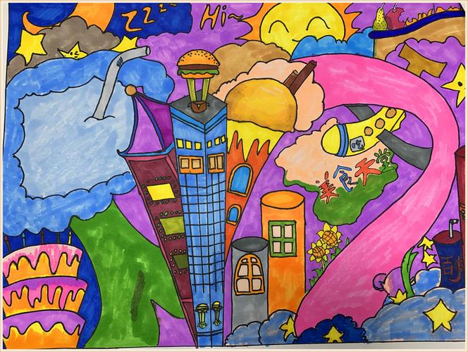 七年级美术作品科幻画