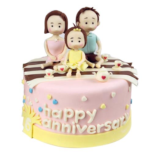 翻糖蛋糕一家三口老公老婆生日礼物温馨的家深圳广州