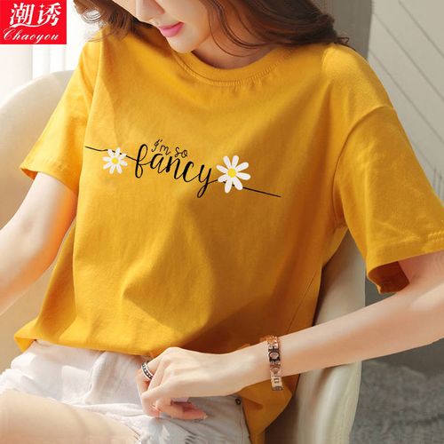 纯棉上衣服2021年新款夏装宽松短袖t恤女装半袖夏季ins潮2021