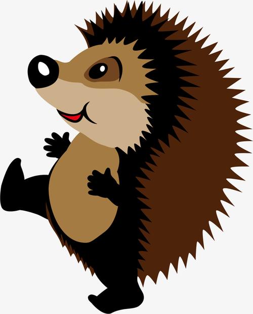 矢量图水彩卡通刺猬