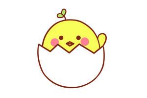 破壳小鸡简笔画