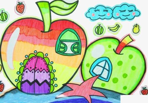 苹果房子怎么画简笔画