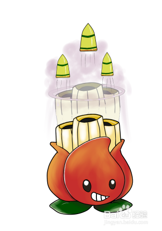 彩色简笔画植物大战僵尸阿开木木的画法