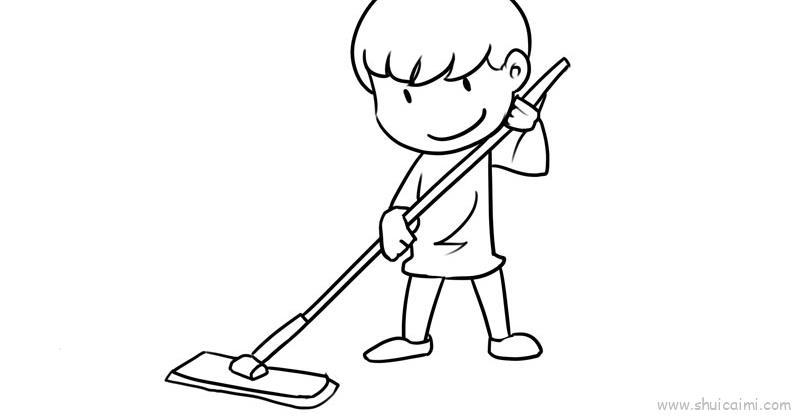 大扫除儿童画怎么画大扫除简笔画顺序