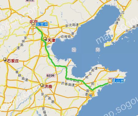 从北京到山东乳山开车具体行车路线?