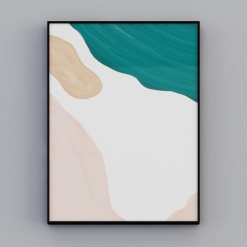 es417几何抽象现代简约手绘色块创意北欧装饰画1