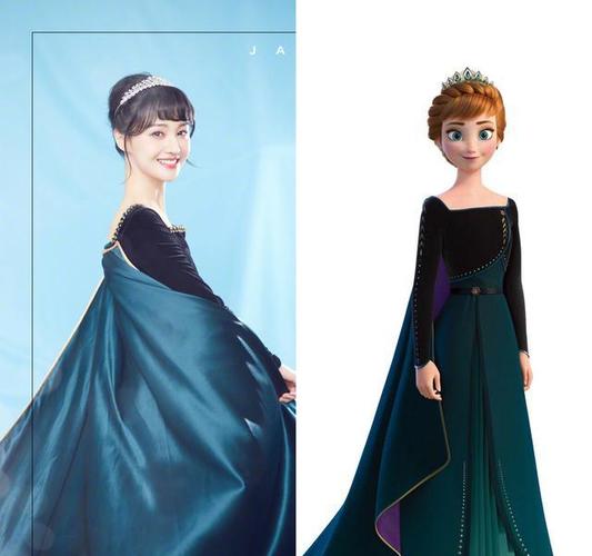 郑爽穿丝绒裙cos安娜公主,不闭眼吹的话,她还是更适合