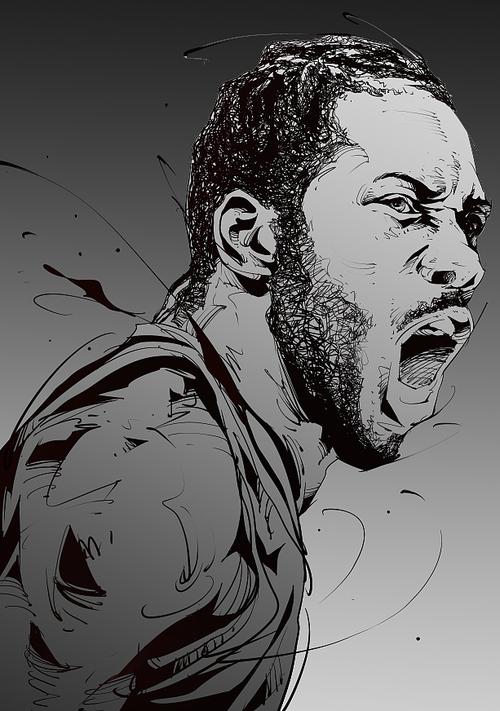 nba马刺球星莱昂纳德篮球插画,美漫卡通