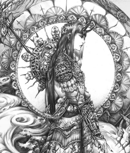 《夜叉王俱毗罗》 -安非(局部