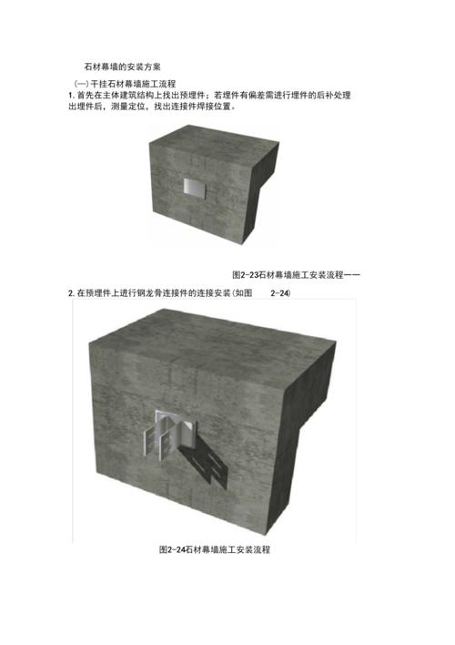 最新幕墙施工方案(石材幕墙安装图明框玻璃幕墙安装图).docx 3页