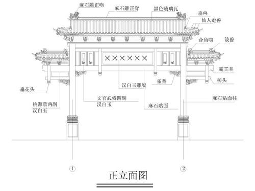 [分享]石牌坊设计图纸资料下载