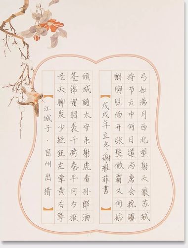 诗词硬笔书法比赛优秀作品展示