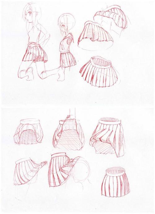 动漫小女生百褶裙绘画参考,非常实用,自己收藏!