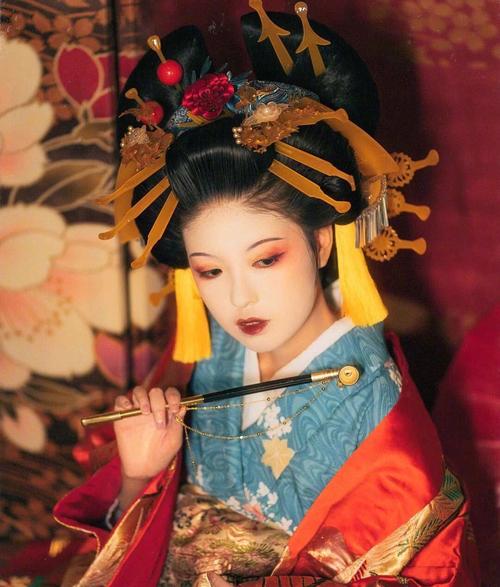 妆容,粉底,和服