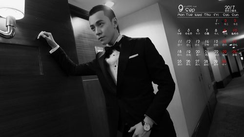 2017年9月帅哥秦俊杰图片日历壁纸高清大图预览1920x