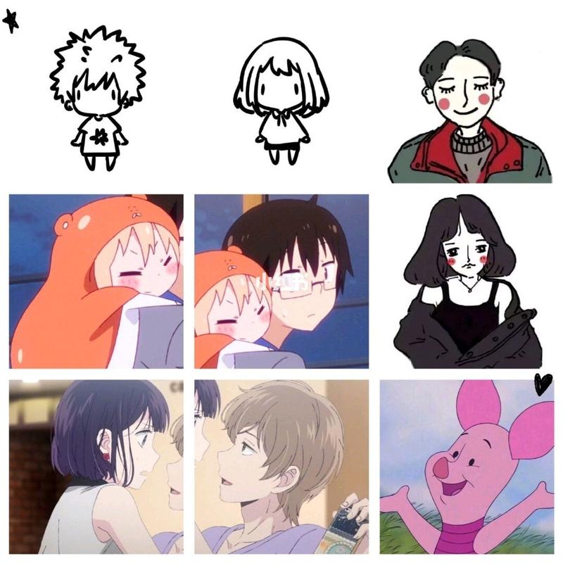 情侣头像闺蜜头像卡通头像简笔画朋友圈背景