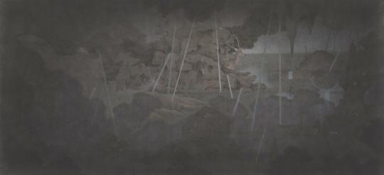肖旭《半个寓言》180×85cm 纸本水墨 2014年