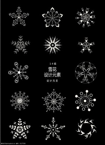 白色雪花设计元素