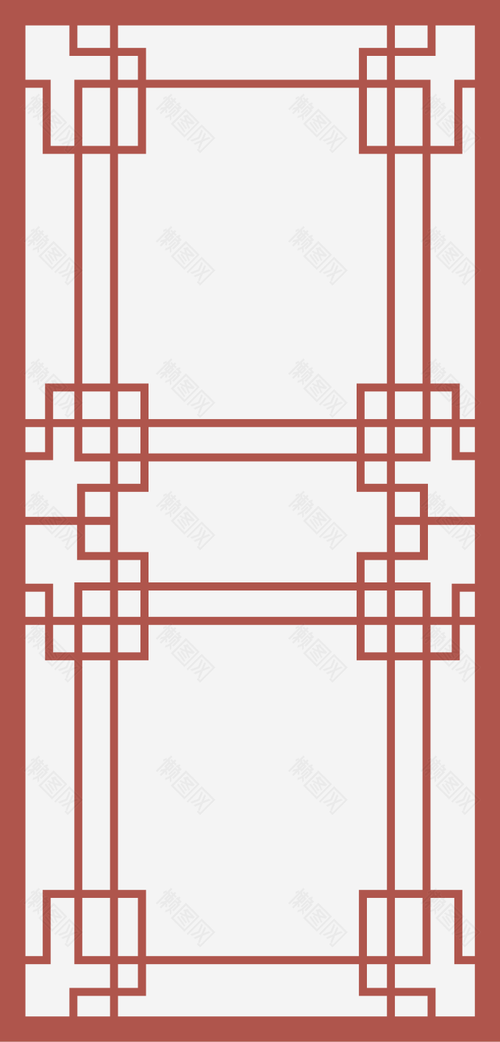 中式花格屏风边框雕花窗格