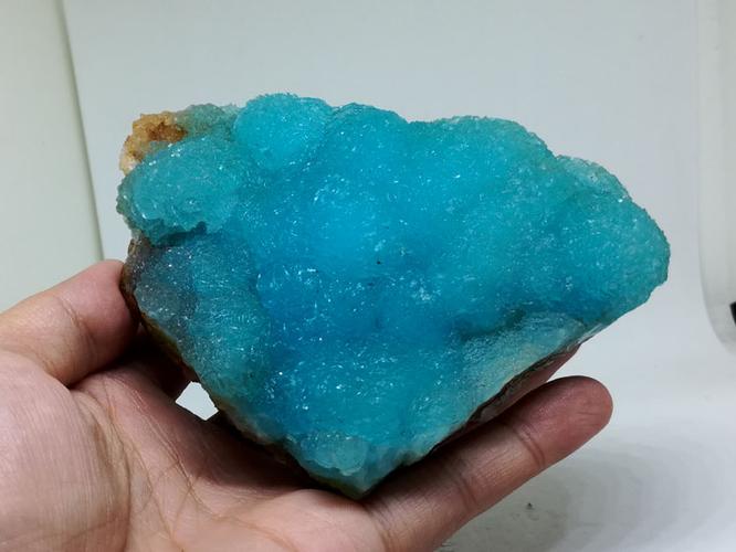 超厚蓝色异极矿物晶体标本宝石原石原矿观赏石【超海蓝宝海纹石】