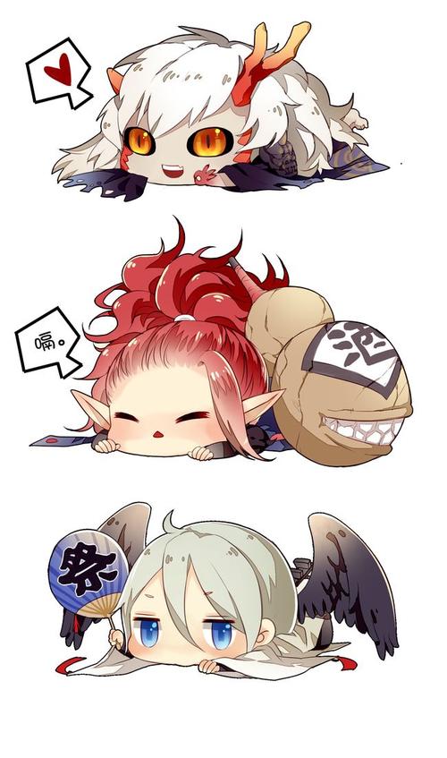 阴阳师手游 茨木童子 同人图 插画 壁纸 | 阴阳师q版