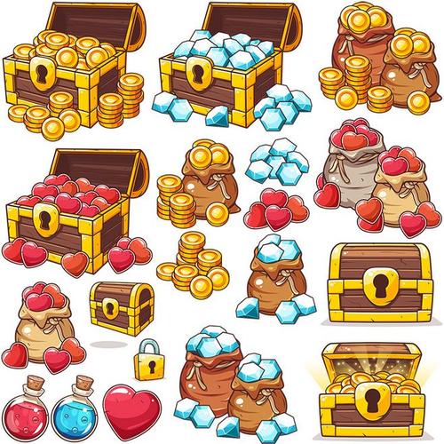 卡通q版手游戏宝箱图标场景ui界面木纹对话框背景psd设计素材-淘宝网