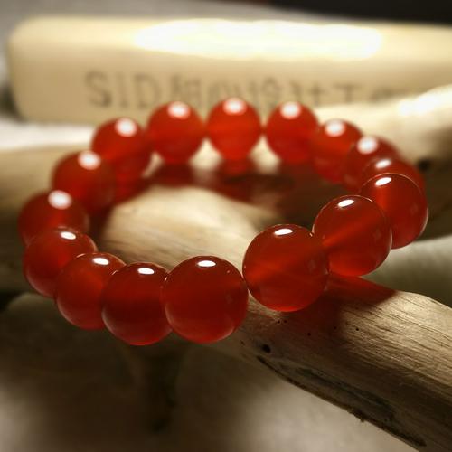 红玛瑙手链男女士款天然佛珠开光手串情侣水晶本命年转运辟邪饰品