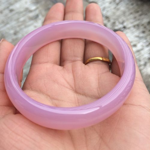 5粉色玛瑙贵妃手镯 玛瑙扁型玉镯女款手镯玉石玉器 批发