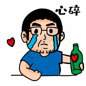 竖指男大叔心碎表情包gif高清图片