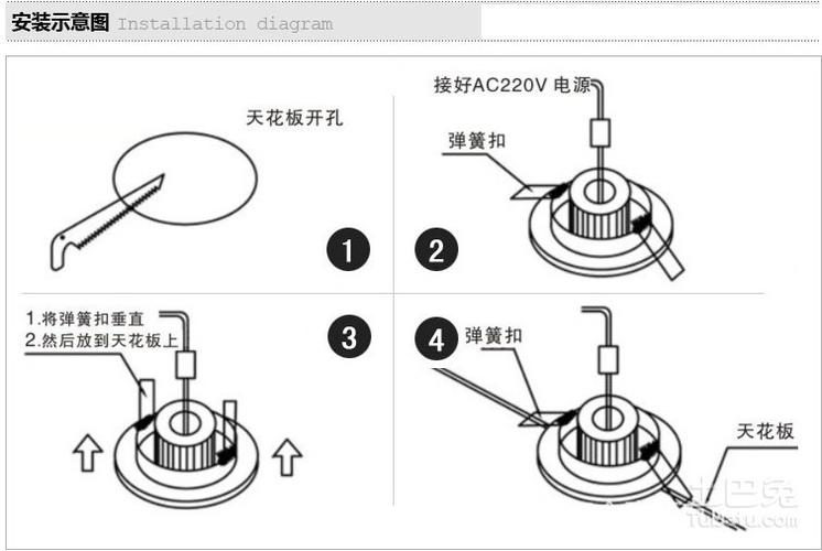 筒灯弹簧怎么安装